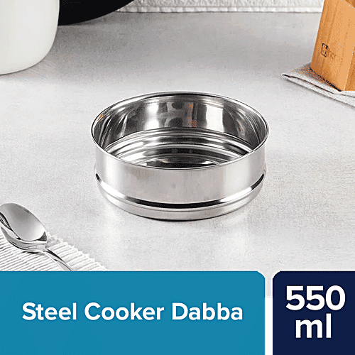 BB Home Cooker/Dabba Separator - Flat, Stainless Steel, For 3 L Pressure Cooker, Silver, 550 ml
