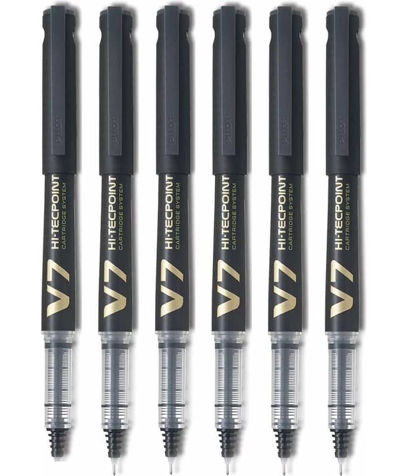 Pilot Hi-Tecpoint V7 Cartridge Pen Black Pack of 6