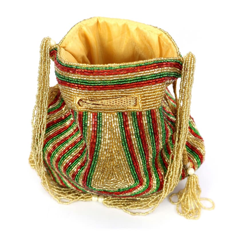 Multi Layer Potli Bag Beautiful Sequins Embellished handwork Polti Bag- Multicolour view 3