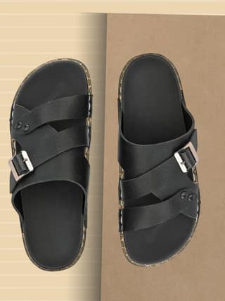 Hirolas® Men's Black Comfortable Office Slippers (HROMSL13BLK)