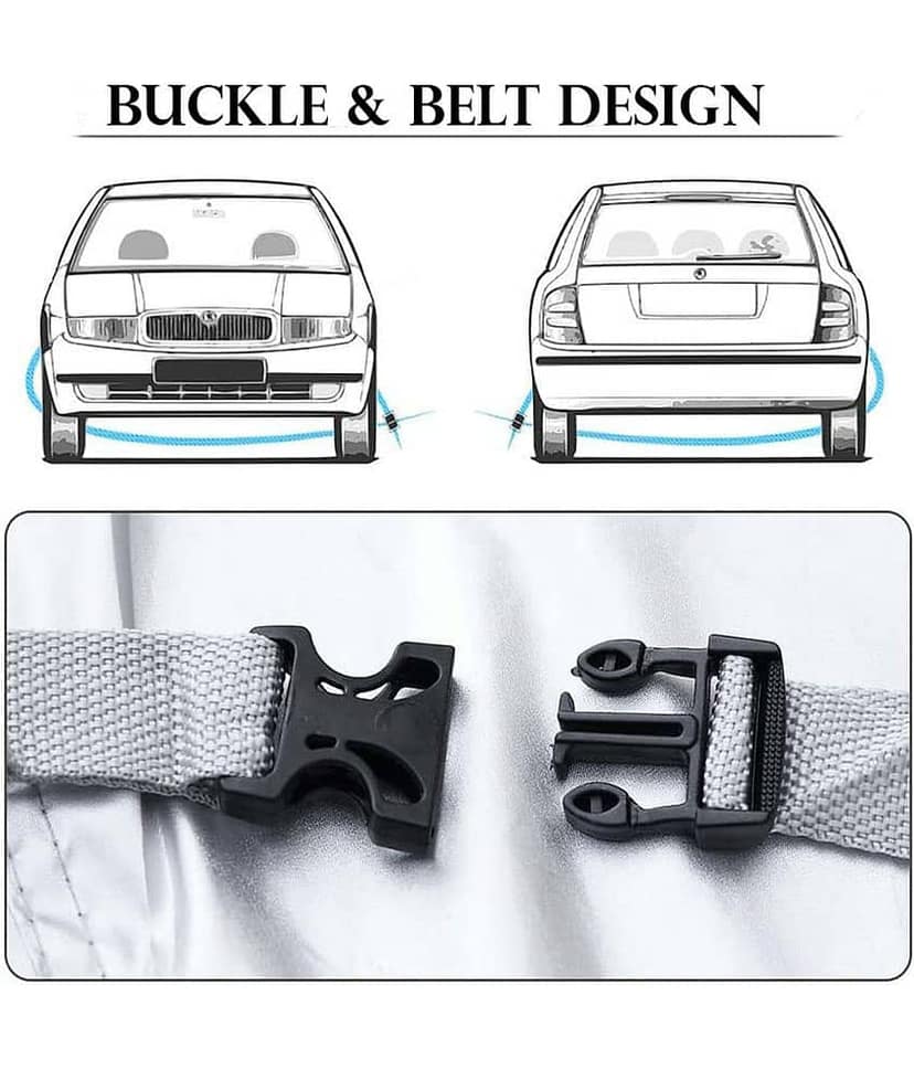 AutoRetail Car Body Cover for Maruti Suzuki 800 [1997-2000] Without Mirror Pocket ( Pack of 1 ) , Silver view 2