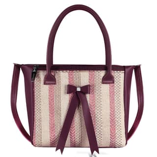 Purple Glamorous Faux Leather Handbag For Women And Girls HB23