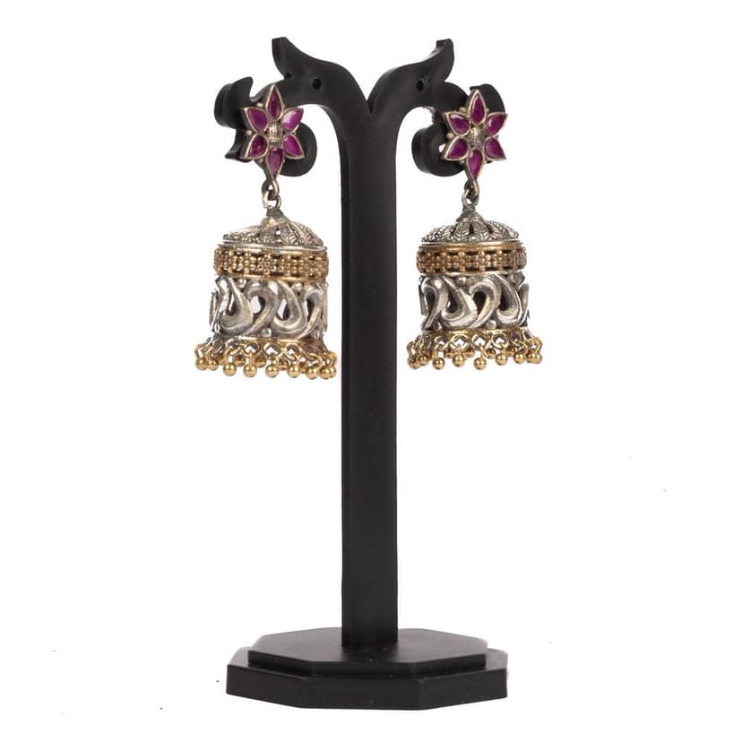 Silver 2 tone Earrings (Multi-Design) view 3