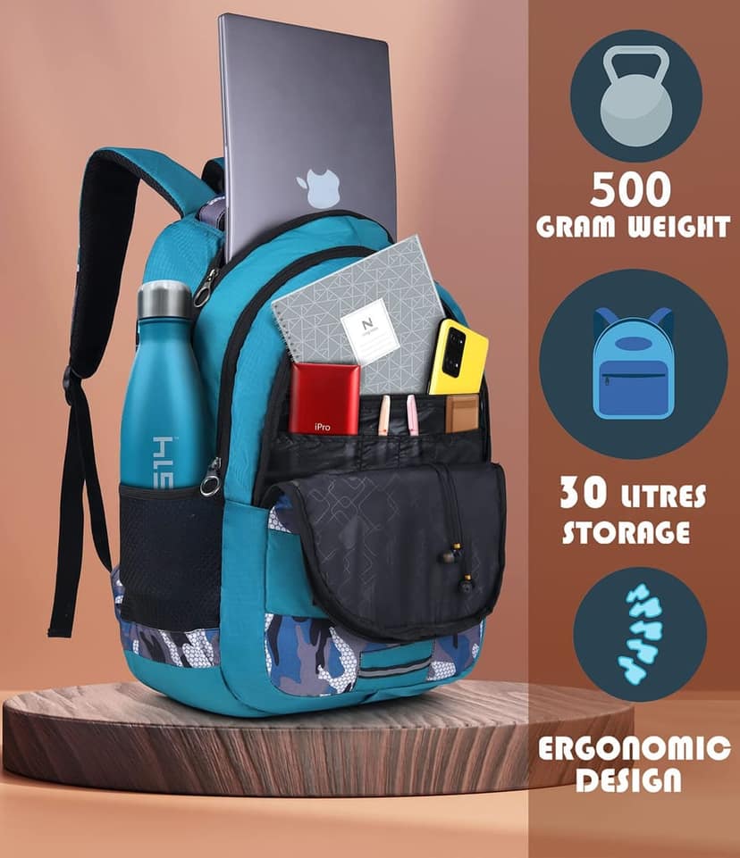 LOOKMUSTER 30 Litres Water Resistance Polyester Laptop Backpack view 5