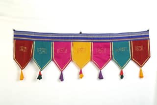 Handmade Decorative Door Toran with Cultural Symbols and Tassels