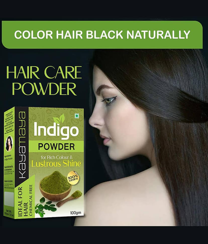Kayamaya 100% Pure Indigo Powder Permanent Hair Color Black 100 g Pack of 2 view 2