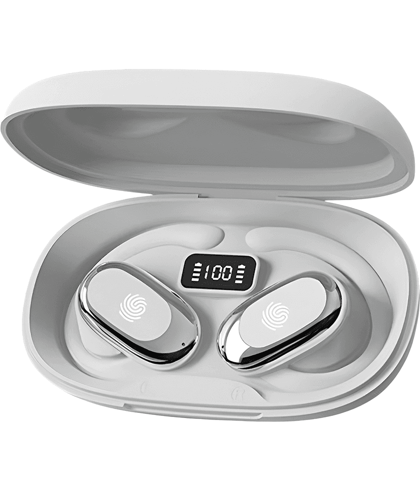 VEHOP S300 OWS Open Ear Wireless Earbuds with Display, ENC Mic for Crystal-Clear Calls, 60hr Playtime with Type-C Fast Charging, BT5.4 Gaming Bluetooth Earphones, Touch Control Sports Headphone.