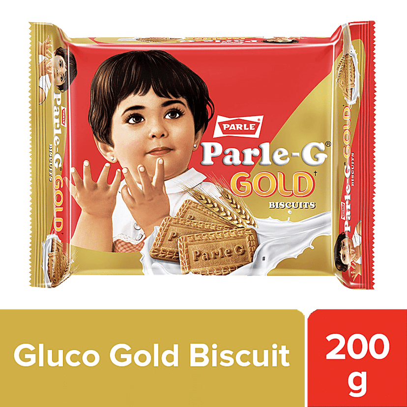 Parle G Gold - Gluco Biscuits, 200 g Pouch