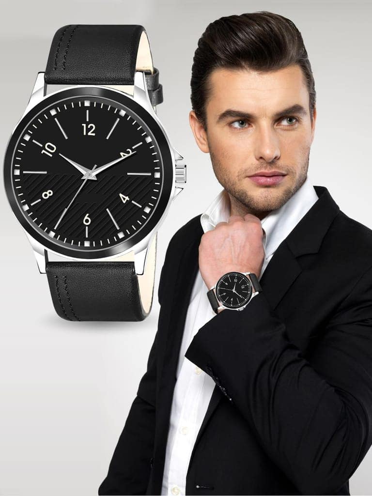LOREM Black Stylish Dial Analog Watch for Men LR93-UF view 5