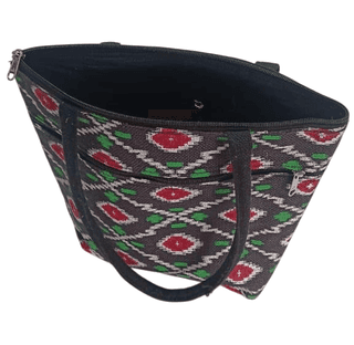 Handmade Tote Bag with Geometric Patterns