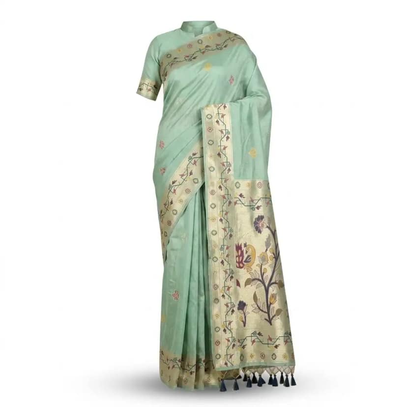 Fern Green Sambalpuri Saree