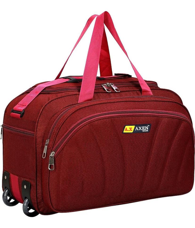 AXEN BAGS - Purple Polyester Duffle Trolley view 2