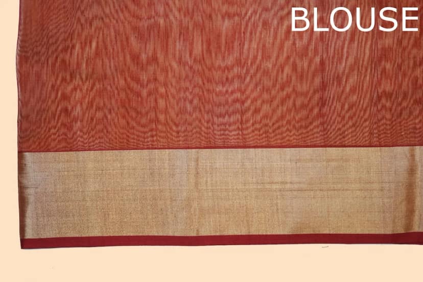 Heavenly Beige Zari Borcade handloom Saree with Tassels view 5