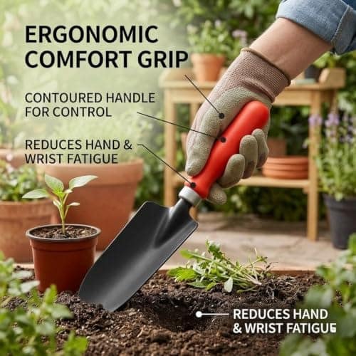 Garden Trowel – 1 PC Heavy-Duty Metal Gardening Tool with Ergonomic Handle | Premium Digging & Transplanting Hand Tool for Home Garden, Indoor Pots, Balcony & Outdoor Gardening view 3