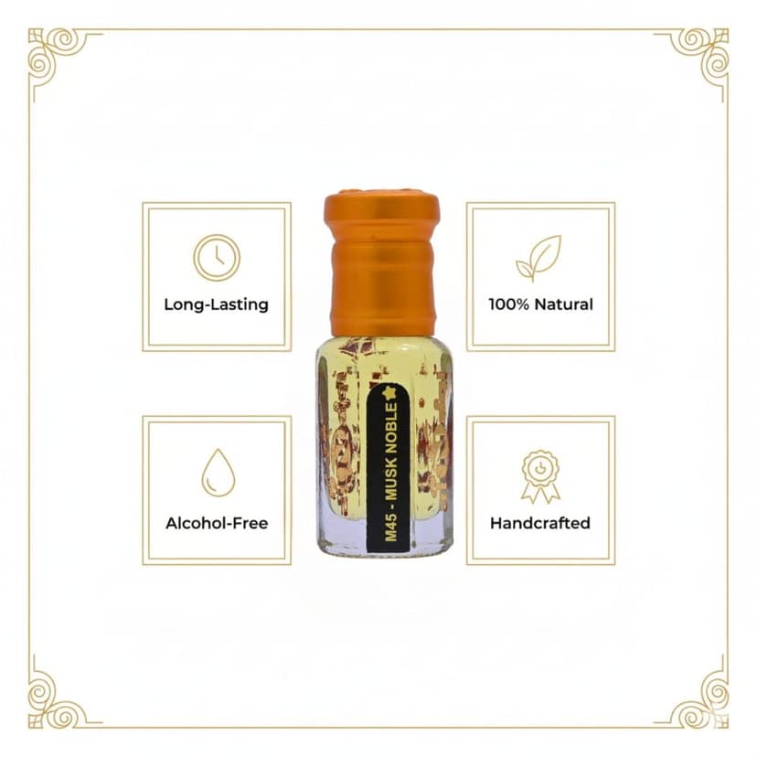 alnaqi fragrances Musk Noble Attar | Perfume Oil, Alcohol-Free Roll-On | Saffron & Turkish Rose, Geranium Heart, White Musk & Aged Agarwood | Long-Lasting Unisex Concentrated Fragrance view 4