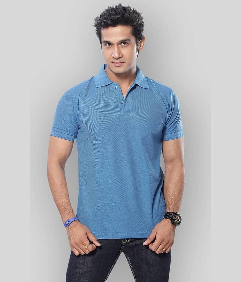 in365 Pack of 1 Cotton Blend Regular Fit Solid Half Sleeves Men's Polo T Shirt ( Turquoise )