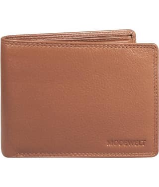 MODEWELT Tan Leather Men's Two Fold Wallet ( Pack of 1 )
