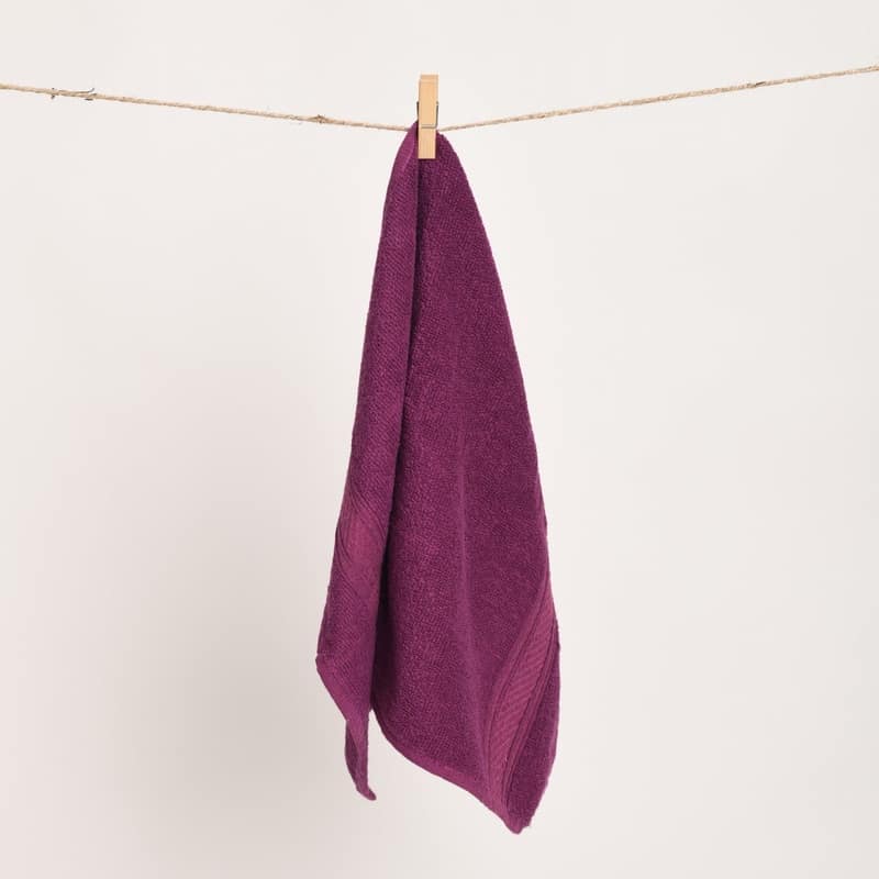 Furnofy Cotton 450 GSM Hand Towel Set Magenta (Pack Of 3) view 2