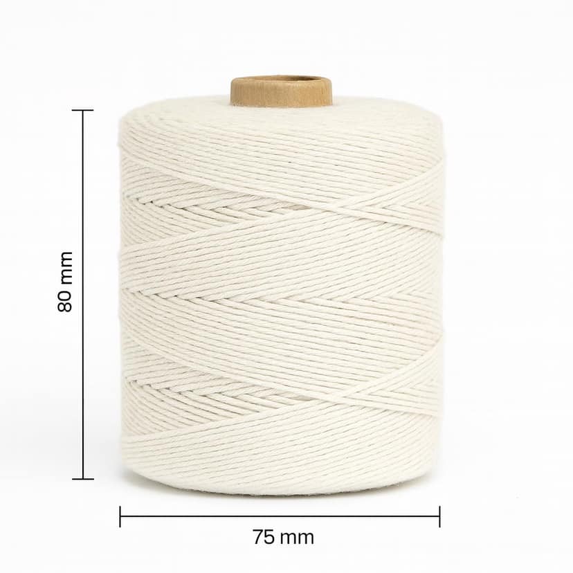 Crochet Thread Cotton Yarn – Pack of 2 Spools (1 mm, 200 g Gross Weight Each) – Approx. 150 m Length per Spool – Twisted Cord Dori for Macrame, Crochet, Knitting & DIY Projects | Off White view 4