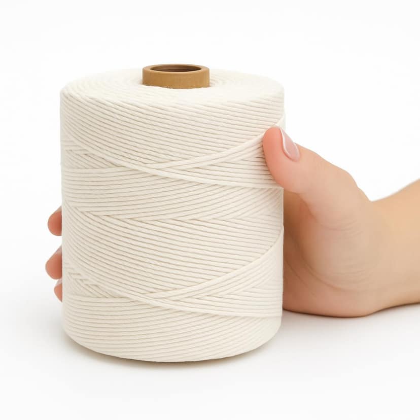 Crochet Thread Cotton Yarn – Pack of 2 Spools (1 mm, 200 g Gross Weight Each) – Approx. 150 m Length per Spool – Twisted Cord Dori for Macrame, Crochet, Knitting & DIY Projects | Off White view 6