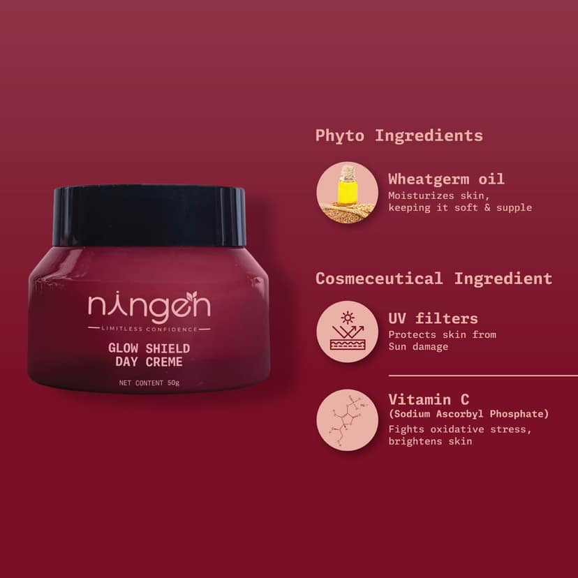 Glow Shield Day Creme | Daily Lightweight SPF Moisturizer with Vitamin C & Wheatgerm Oil view 4