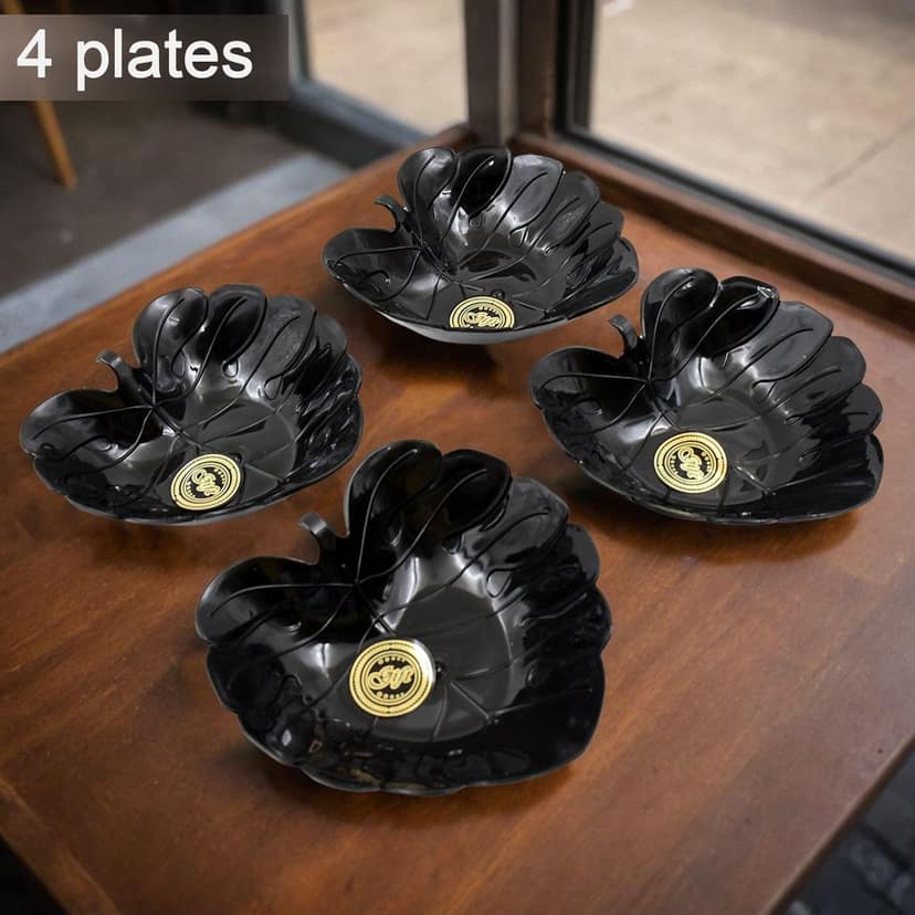Ceramic Tea Cup Set – 8-Piece with Leaf Serving Bowls view 2