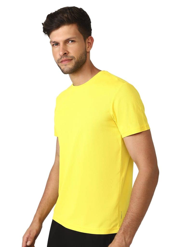 Budoc Round Neck Half Sleeve Solid Regular fit Polyester T-shirt for Men Comfortable Breathable Fabric Stretchable for Everyday Use Ideal for Yoga Training Gym Running or Performance view 3