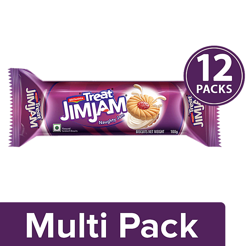 Britannia Treat - Jim Jam Biscuits, 12x100 g Multipack