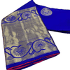 Ink Blue with Pink Has Wonderful Elephant Butta Design Pure Silk Saree with Unstitched Blouse view 5