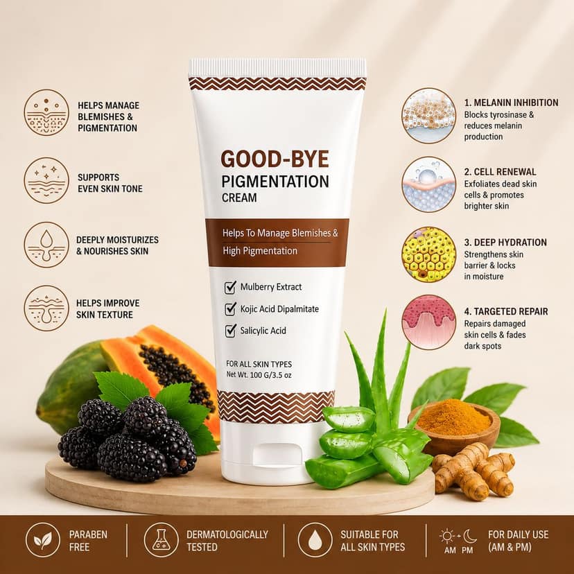 Elegantra Naturavives De Pigmentation Crème 100g Pack of 1 | Dark Spot Corrector for Face | Pigmentation, Acne Marks, Melasma Appearance, Blemishes, Hyperpigmentation & Uneven Skin Tone Correction Cream for Women & Men view 4