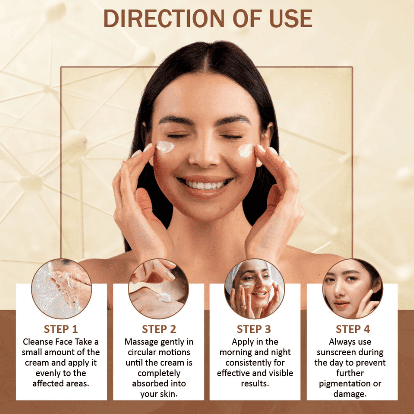 Elegantra Naturavives De Pigmentation Crème 100g Pack of 1 | Dark Spot Corrector for Face | Pigmentation, Acne Marks, Melasma Appearance, Blemishes, Hyperpigmentation & Uneven Skin Tone Correction Cream for Women & Men view 6
