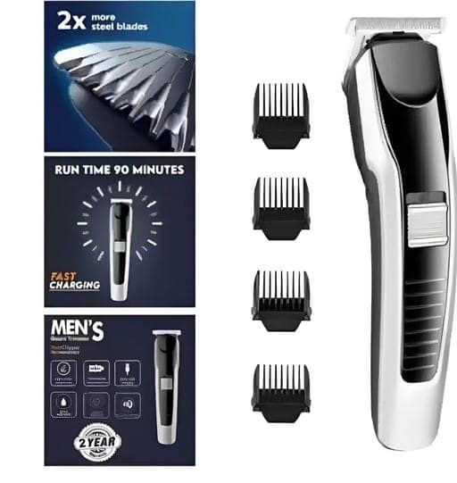 AT-538 Rechargeable Hair Beard Trimmer for Men Trendy Styler HTC Trimmer Stainless Steel Sharp Blade Beard Shaver view 3
