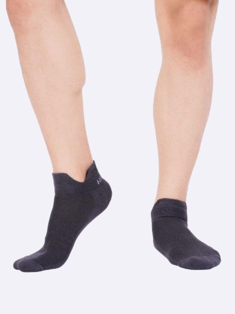 AirGarb Low Ankle Cotton Sneakers Socks for Men and Women: Comfortable Cushioning & Breathable Design Pack of 3 - TCA3A (Free Size) Ash view 2