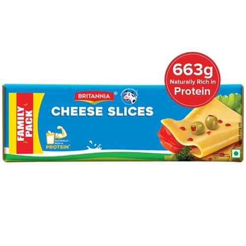 Britannia Cheese Slices - Made From Cow Milk, 663 g (39 Slices x 17 g Each)