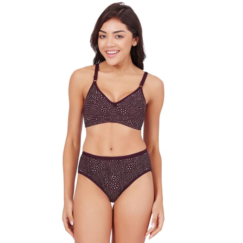 Bodycare Women's Assorted Prints Combed Cotton Bra & Panty Set 6450G