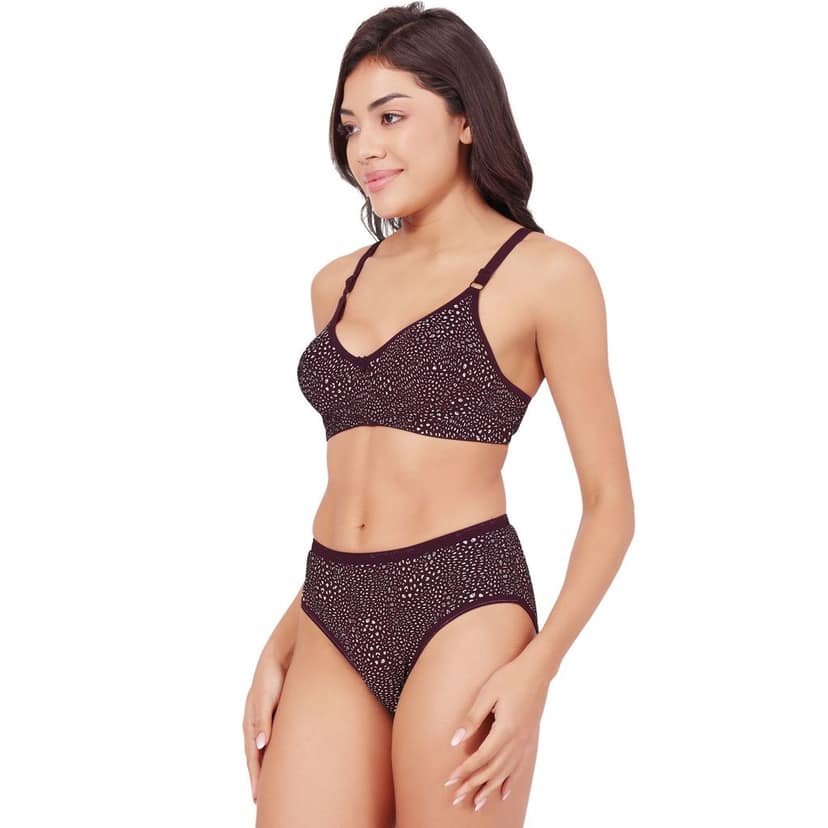 Bodycare Women's Assorted Prints Combed Cotton Bra & Panty Set 6450G view 2