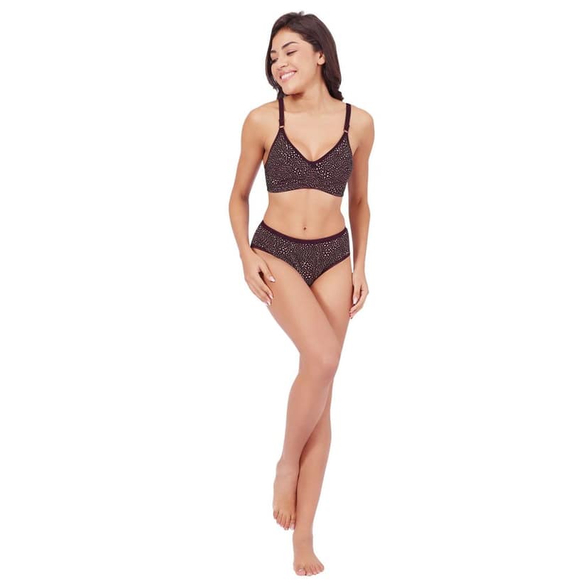 Bodycare Women's Assorted Prints Combed Cotton Bra & Panty Set 6450G view 5