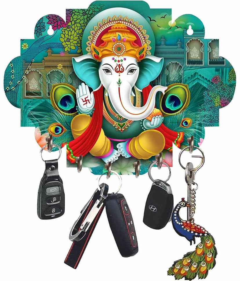 LCUPR Multicolour Wood Key Holder - Pack of 1