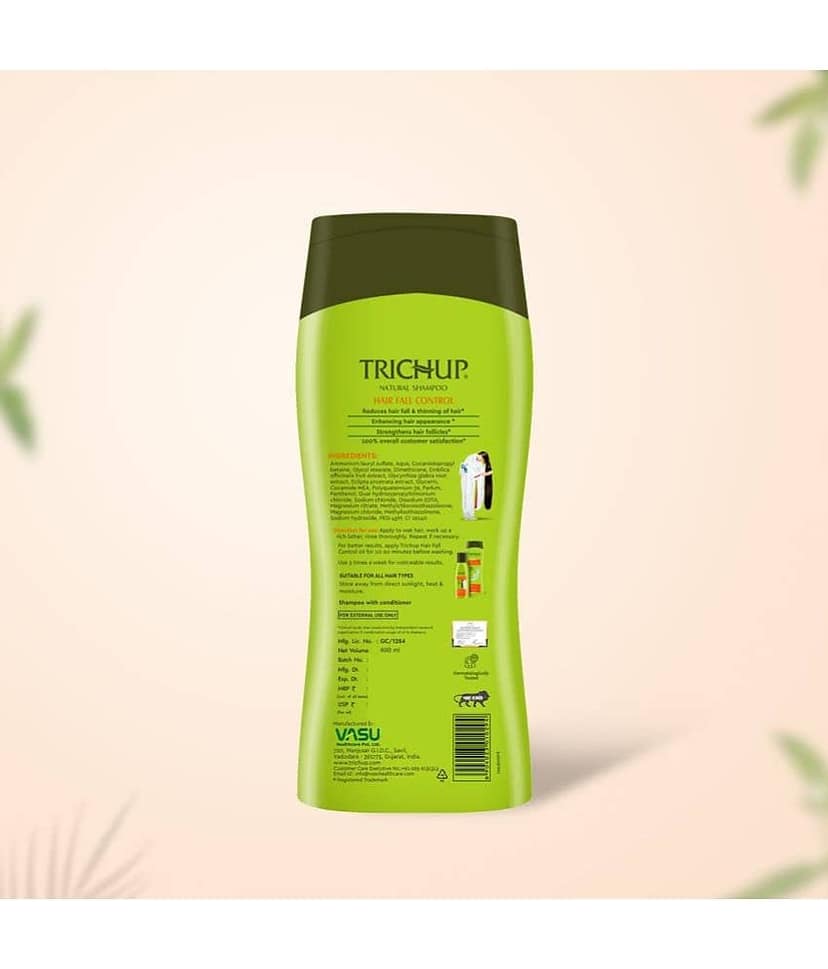 Trichup Hair Fall Control Shampoo 400ml | Herbal Anti-Hairfall Formula for Stronger, Thicker & Healthy Nourished Hair view 2