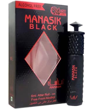 MANASIK BLACK Concentrated Attar Roll On 6ml .