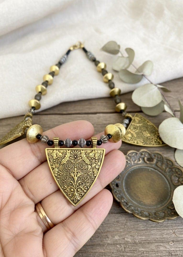 Glamvila Antique Finish Tribal Necklace view 5