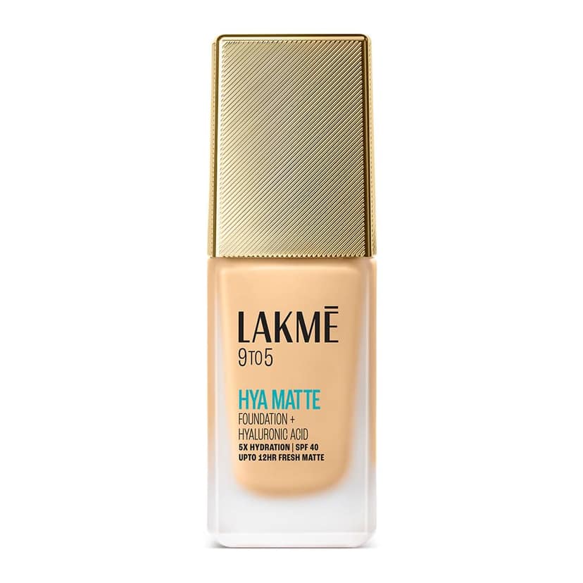 LAKM 9to5 Hya Matte Full Coverage, All Skin type Foundation + Hyaluronic Acid Warm Creme - 25ml LAKM 9to5 Hya Matte Full Coverage, All Skin type Foundation + Hyaluronic Acid Warm Creme - 25ml - Warm Creme / 25 ml (Pack of 1)
