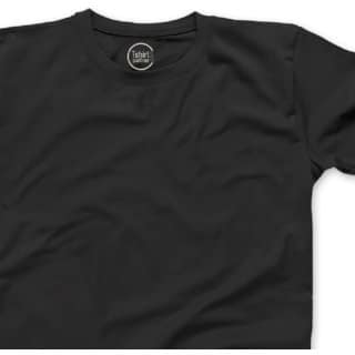 Generic Mens Black Solid 100% Cotton Round Neck T-Shirt view 2