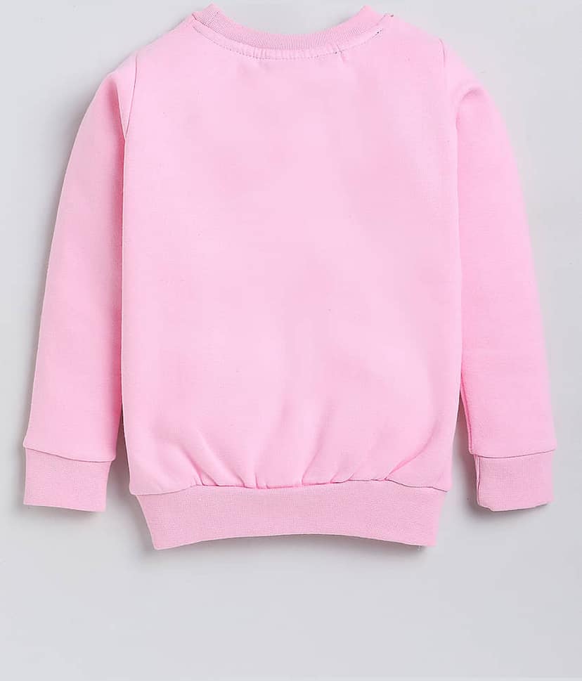 Lazy Shark Girls Cotton Sweatshirt ( Pink ) view 2