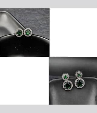 Charms Green Plug Earrings ( Pack of 2 )