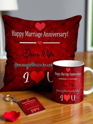 ME&YOU Cushion, Mug, Keychain Gift Set