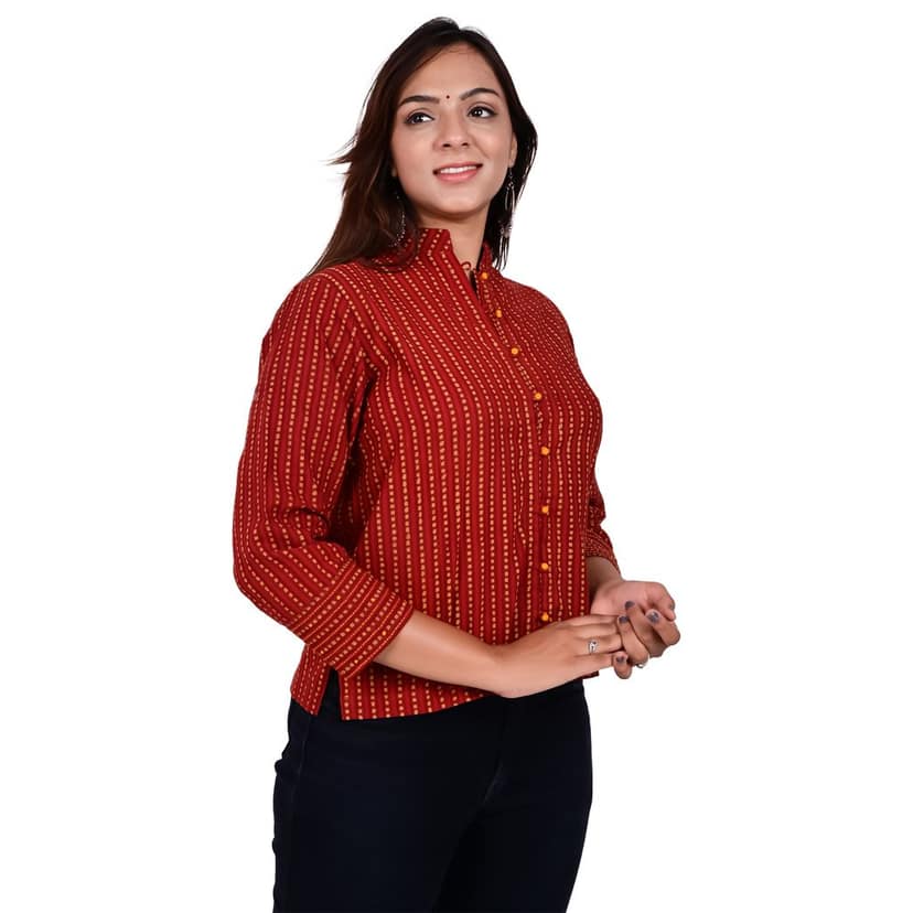 Tribes India Hand Embroidered Anarkali Kurti With Jacket view 10