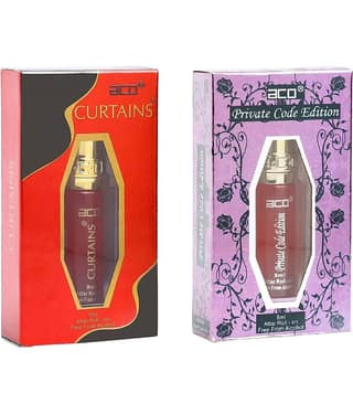 aco perfumes PRIVATE CODE EDITION & CURTAINS Concentrated Attar Roll On 8ml COMBO SET