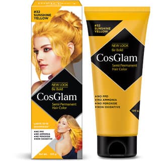 Cosglam Semi Permanent Hair Color For Women Men, (120g, #32 Sushine Yellow)