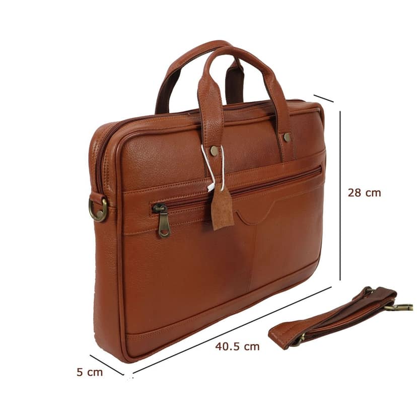 Genuine Leather FHS Laptop Bag For Men & Womens view 3